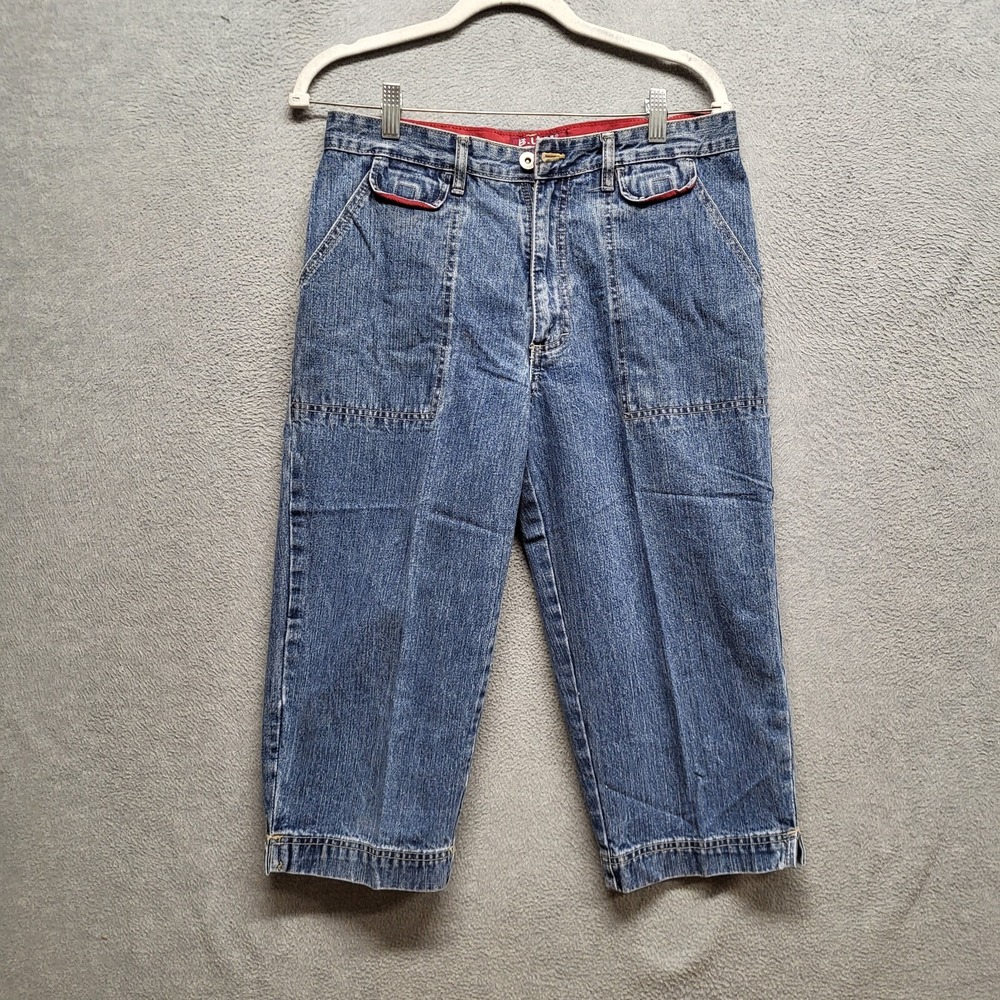 VINTAGE‎ BUM Equipment Women Jeans 9 Blue Denim Wide Leg Cropped Baggy Y2K